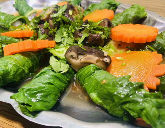 CHẢ CÁ THÁC LÁC HẤP CẢI BẸ XANH